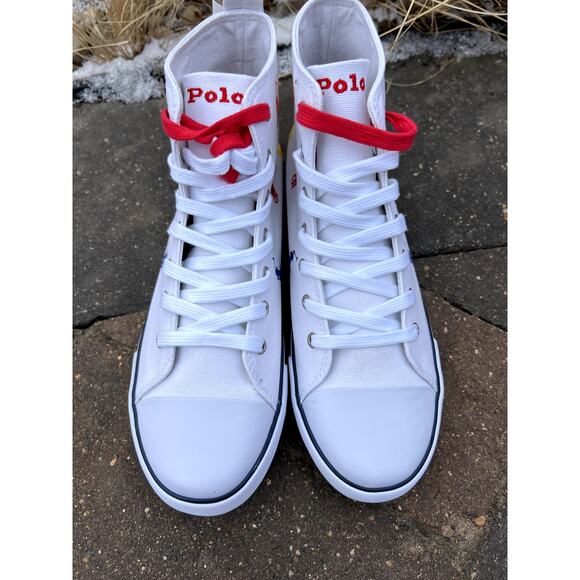 New! Polo Ralph Lauren high top sneakers unisex 6.5kids/6.5 mens/8.5 womens - Picture 7 of 7